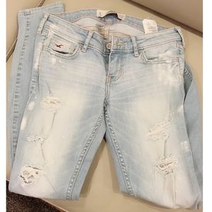 Hollister ripped light blue jeans